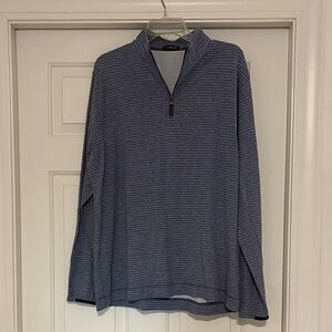 John Morgan Striped Blue Quarter-Zip Pullover